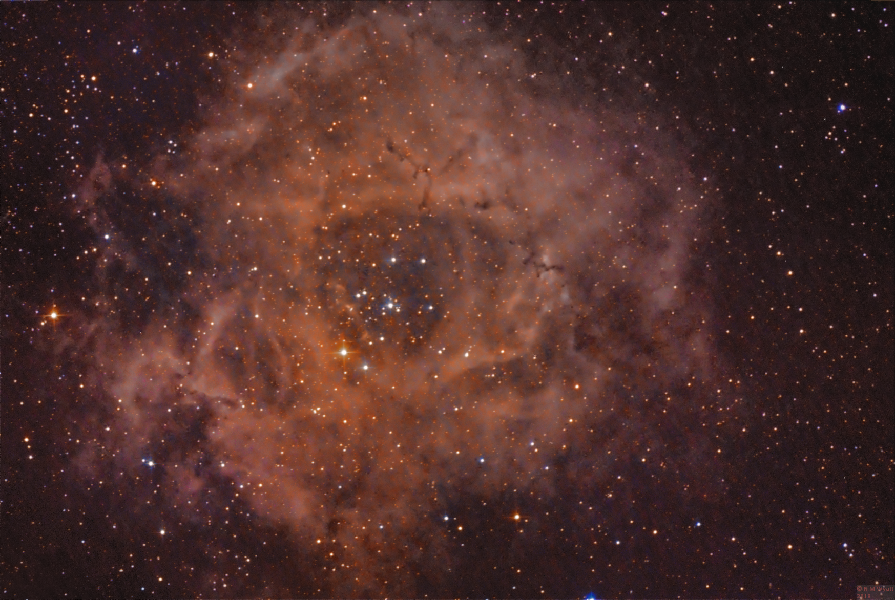 Rosette Nembula in Ha plus OSC