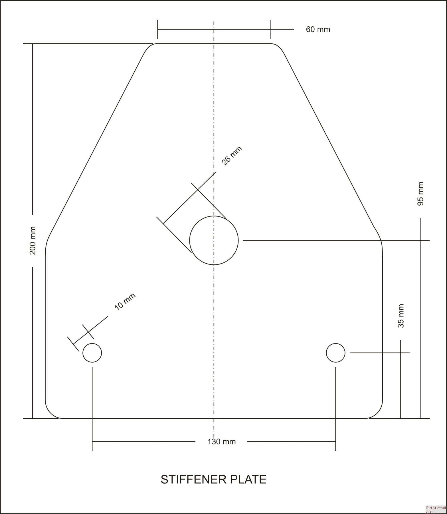 Dimensions for an X2 Mill Stiffening Plate