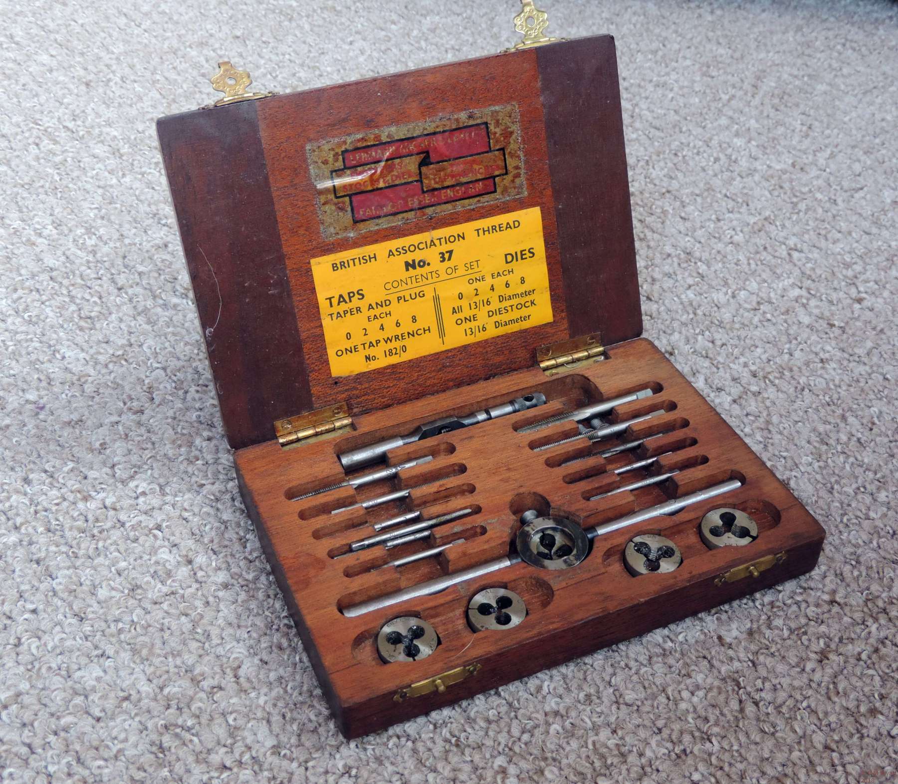 A boxed set of LAL BA taps and dies